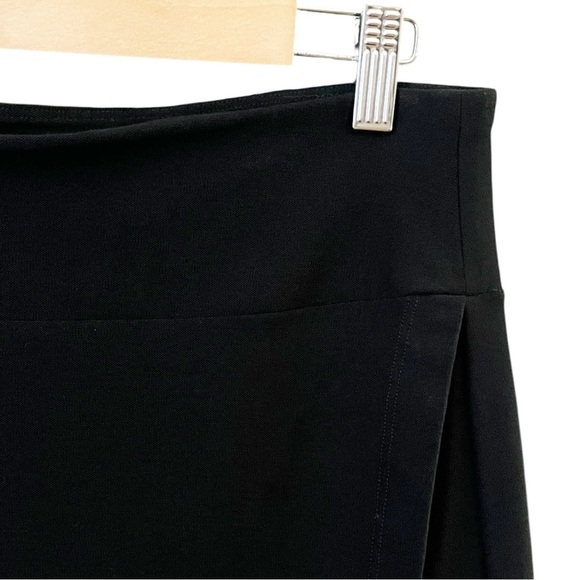 Eileen Fisher Size Small Black Washable Crepe Stretch Faux Wrap Pencil Skirt - Picture 4 of 10